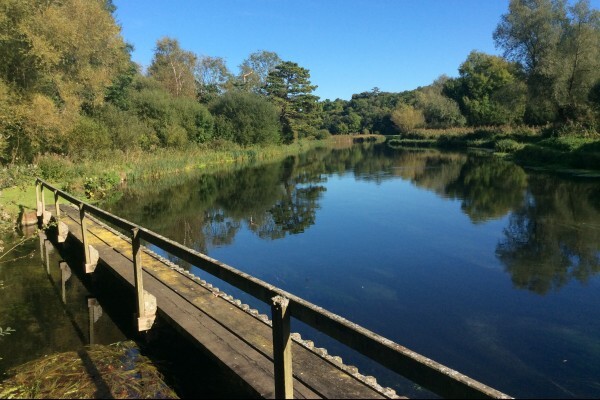 Footbridge over river